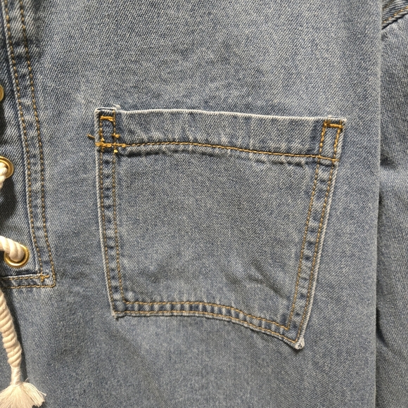 NWT, REPUBLIC Denim Lace-Up Pullover. Size M - Picture 4 of 9